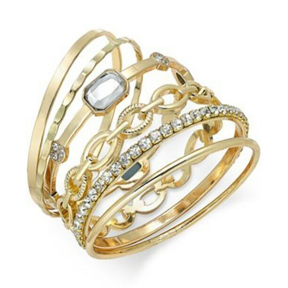 Jewelry - I.N.C. Gold-Tone Crystal-Embellished Multi-Bangle Bracelet - $15 Chic Elegance